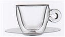 Thermic Glass Чашка с блюдцем 165 мл, двойные стенки, стекло, блюдце-н/ст