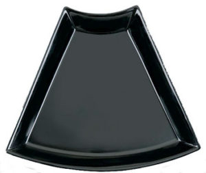 Тарелка черная сегмент 30×12 см., плоск., фарфор